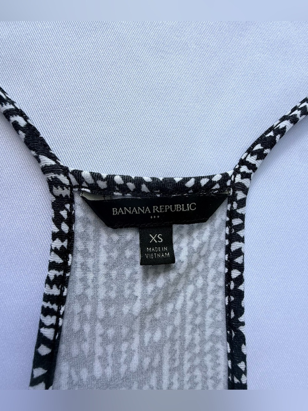 Banana Republic Chevron Print Racerback Maxi Dress XS Black White - Picture 4 of 7